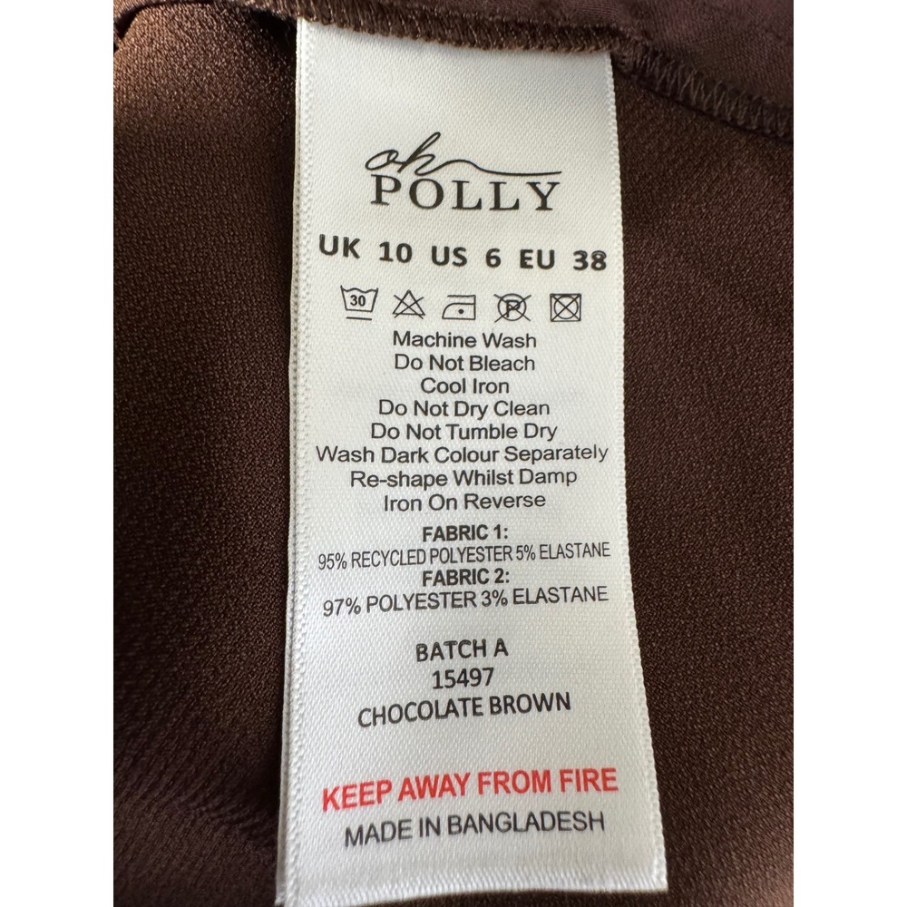 Oh Polly Chocolate Brown Underwire Lace Halter Mermaid Midi Dress US 6 New - Picture 8 of 10